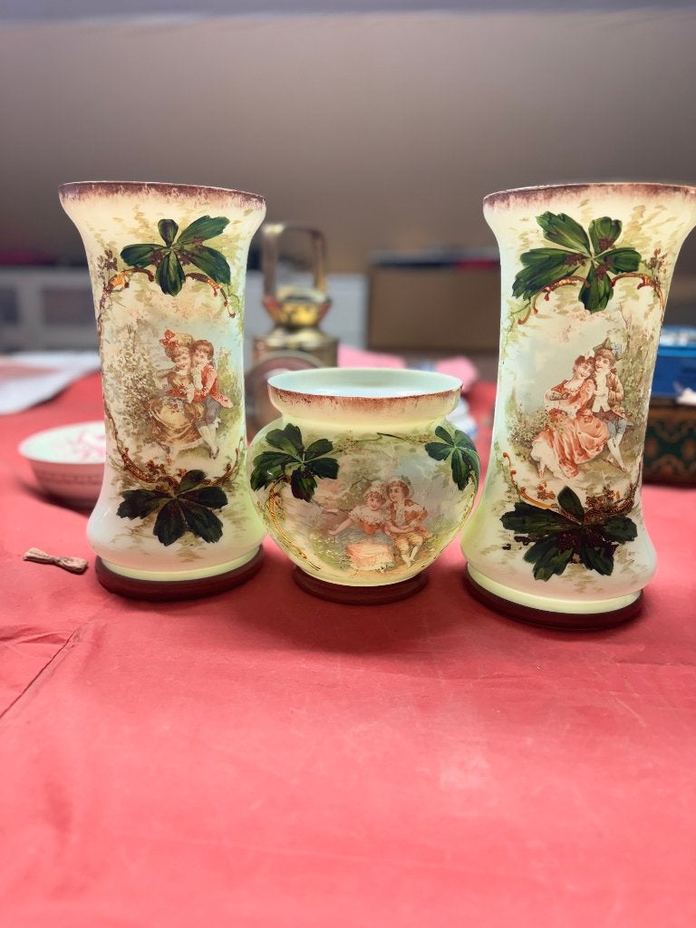antieke 3-delige porseleinen set +100 jaar oud, Antiek en Kunst, Kunst | Overige Kunst, Ophalen