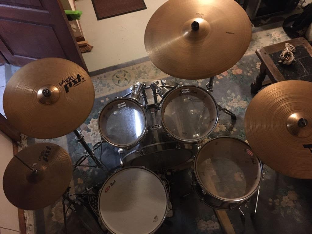 Drumstel Pearl + verschillende extra’s, Musique & Instruments, Batteries & Percussions, Enlèvement, Utilisé, Pearl