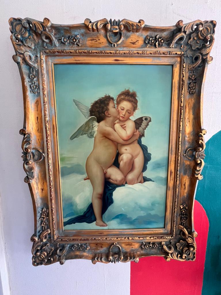 Grande peinture sur toile peint a la main copie Raphaël, Enlèvement ou Envoi