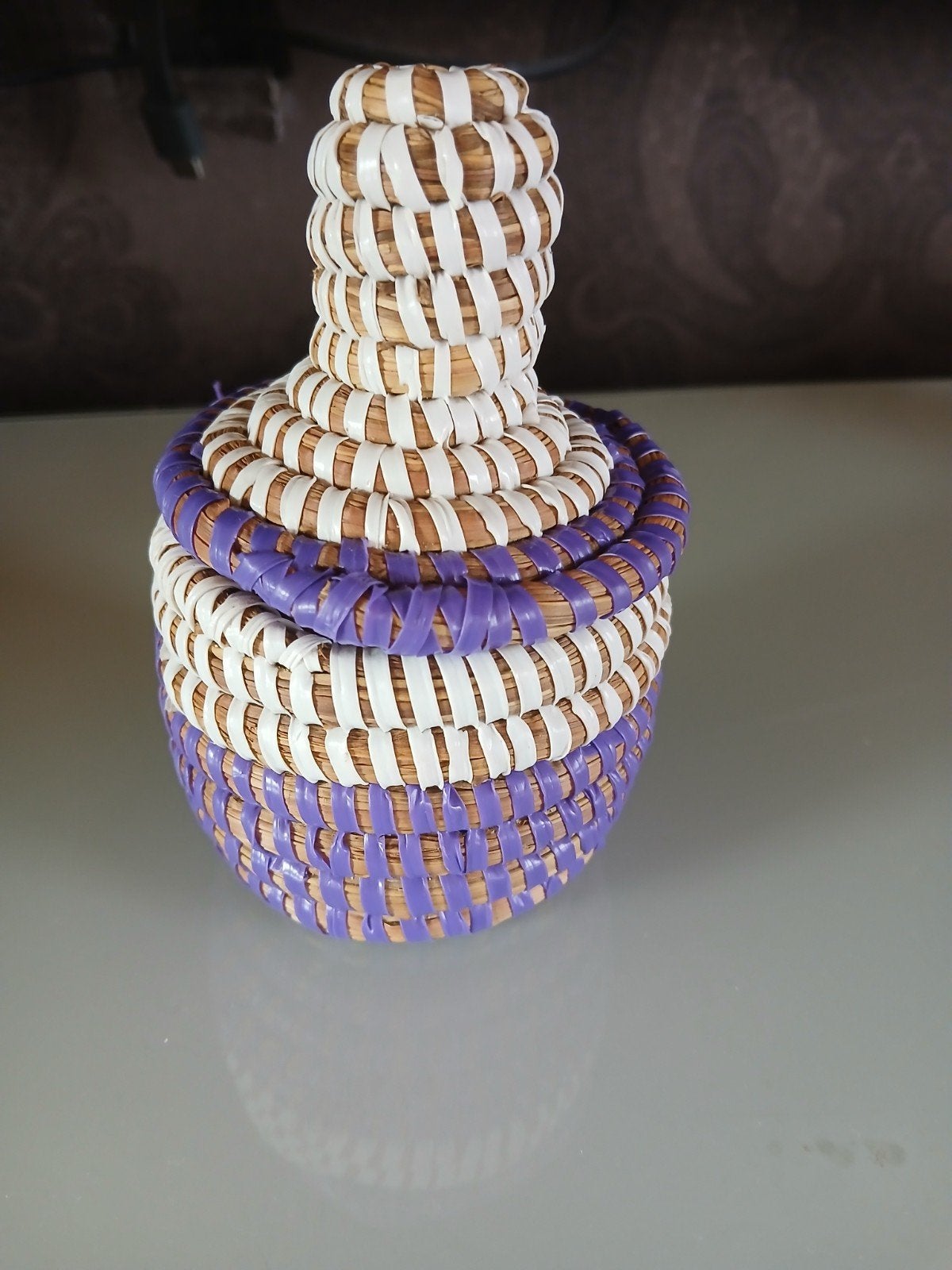 Boîte à bijoux faite maison, Enlèvement ou Envoi, Rond, Comme neuf, Fait main