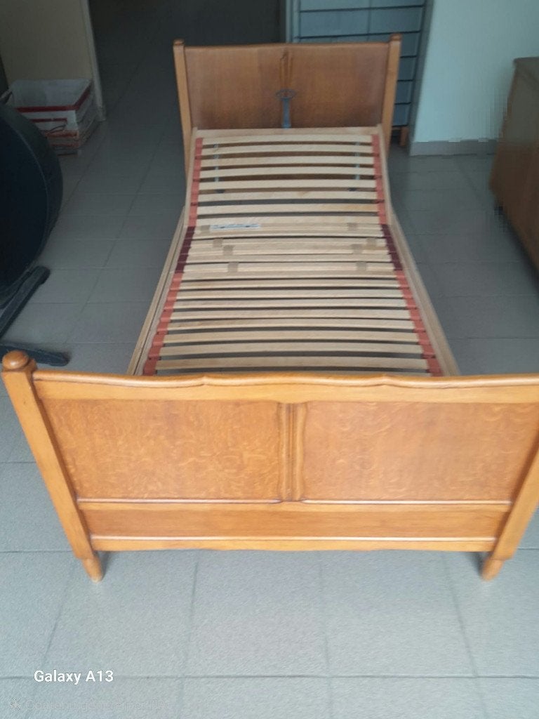 Sommier + Garniture de lit, 90 cm, Une personne, Brun, Enlèvement