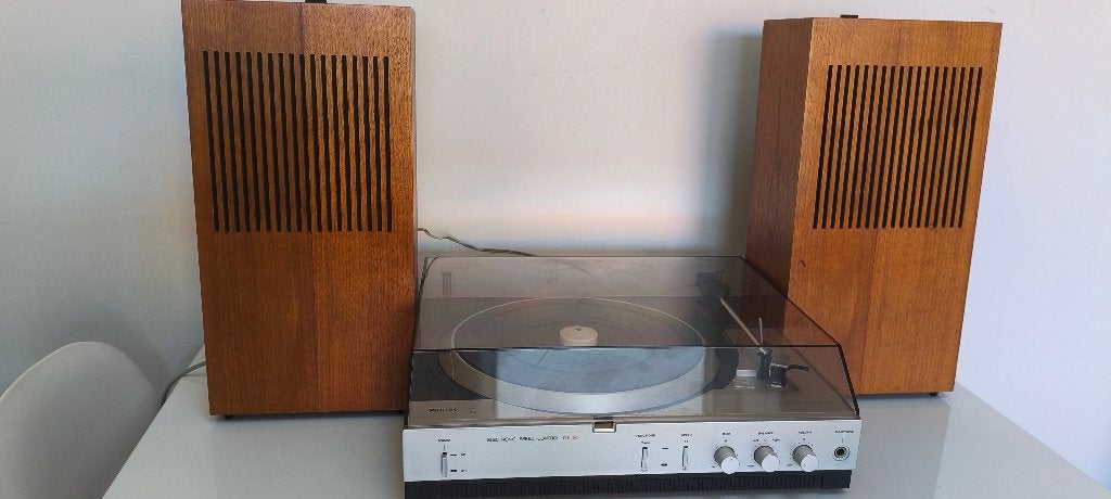 Vintage Philips D5420 Platenspeler incl luidsprekers, Enlèvement, Utilisé, Tourne-disque, Philips