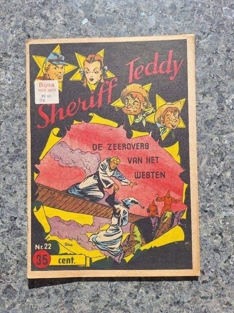 Dami Lehning Sheriff Teddy 22 - Zeerovers vh westen (1955), Eén stripboek, Ophalen of Verzenden, Gelezen