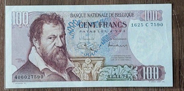 100 belgische frank biljet Lombard FDC, Ophalen of Verzenden, België, Los biljet