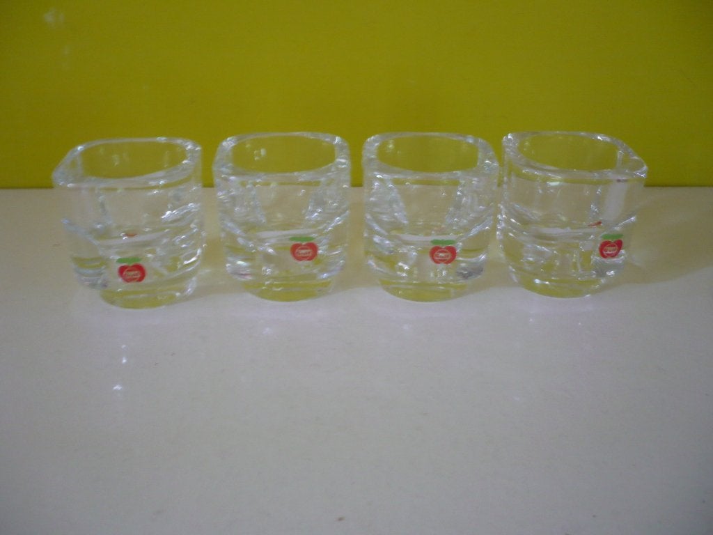 4 vintage glazen eierdopjes eidopjes Gulf appel, Verzamelen, Ophalen of Verzenden, Huis en Inrichting