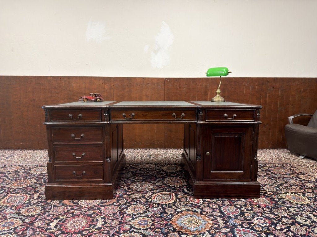 Klassiek Engels Chesterfield Bureau Partnerdesk, Ophalen of Verzenden