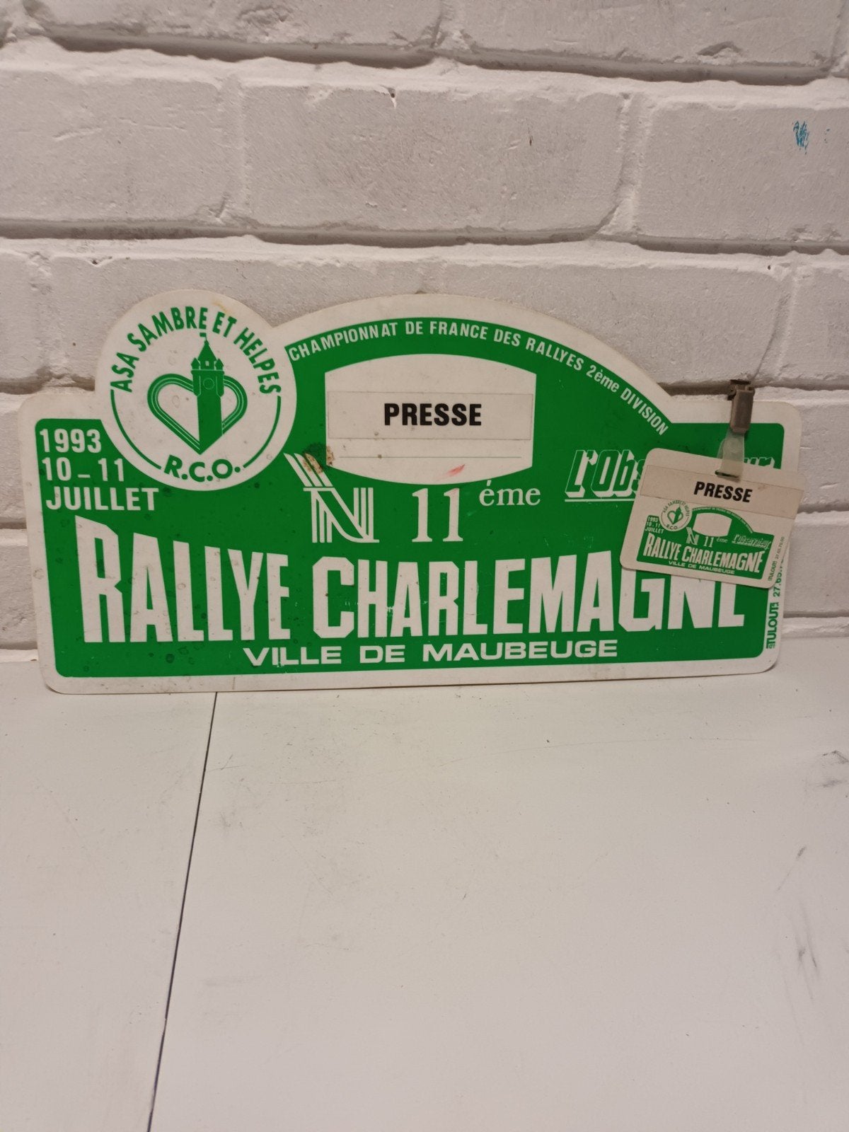Originele Rallye Charlemagne 1993 Persplaat!, Enlèvement ou Envoi