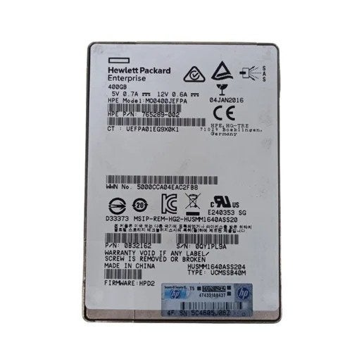 HPE 400GB SFF 12G SAS SSD MO000400JWUFT P07442-001 OUTLET, Computers en Software, Harde schijven