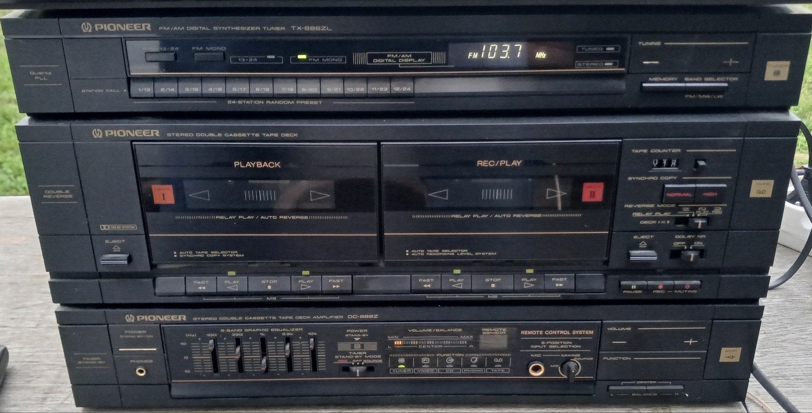 Vintage Pioneer HiFi Set (TX-888ZL / DC-888Z) + JVC XL-V250, Enlèvement, Deck cassettes ou Lecteur-enregistreur de cassettes, JVC