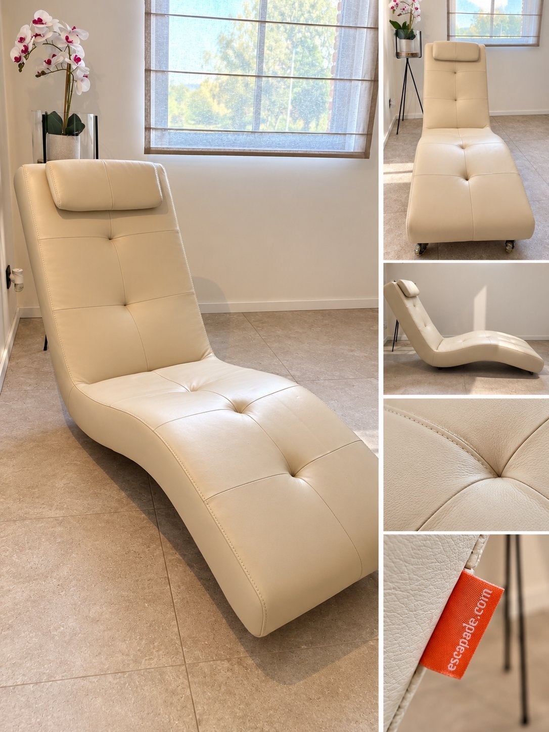 Chaise longue Escapade - entièrement en cuir - comme neuve, Enlèvement, Comme neuf, Une personne, Cuir