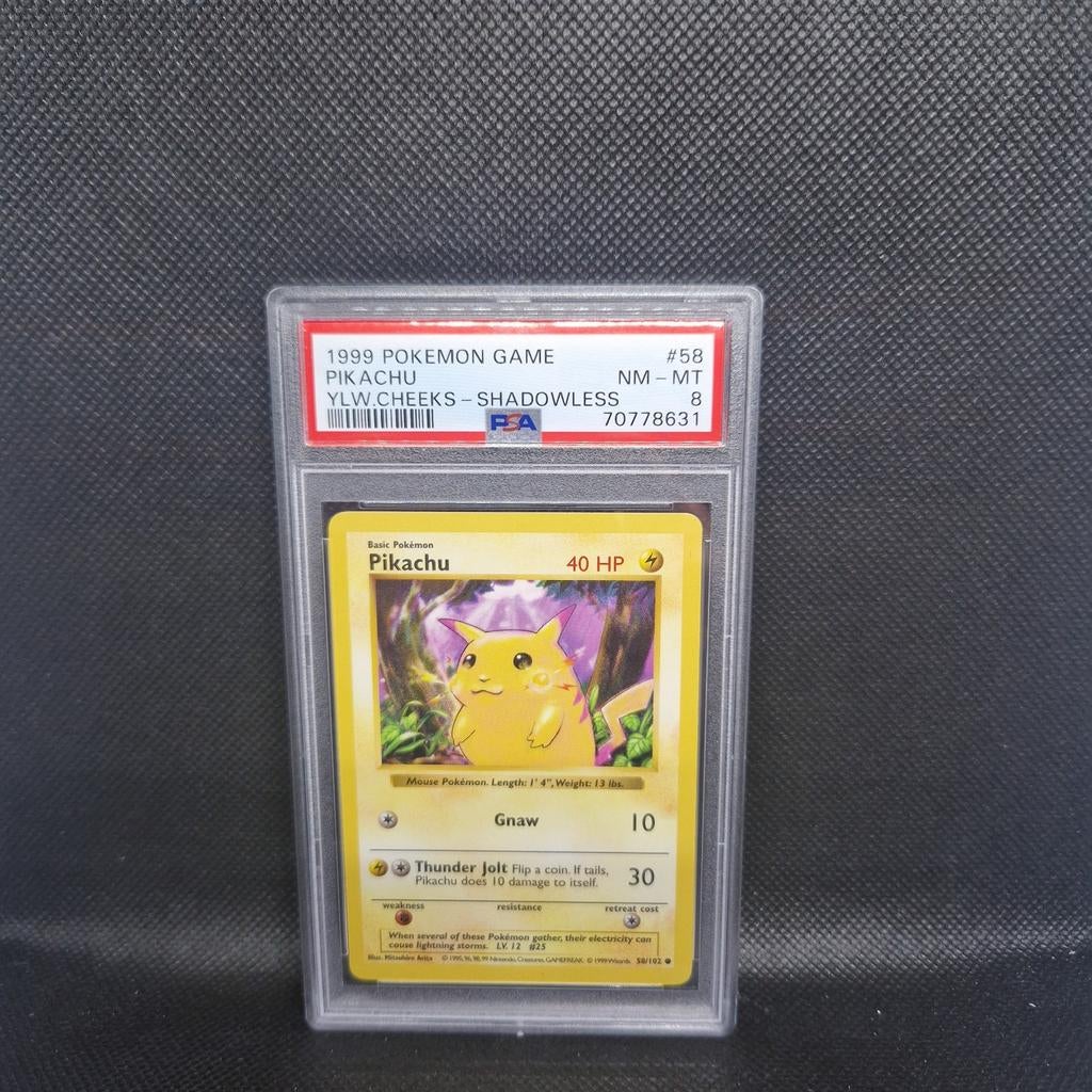 Ensemble de base Pikachu Yellow Cheeks Shadowless PSA 8, Enlèvement ou Envoi