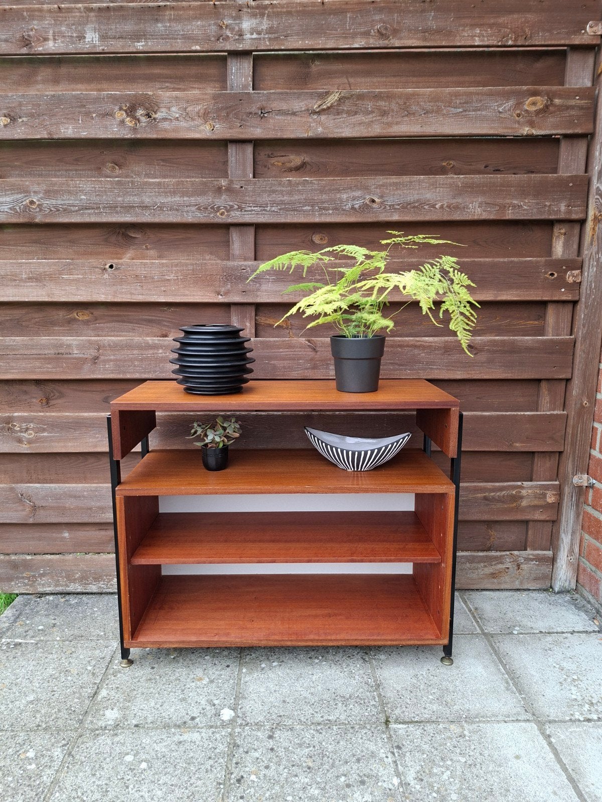 Meuble vinyle, bibliothèque vintage, Huis en Inrichting, Ophalen, Teakhout