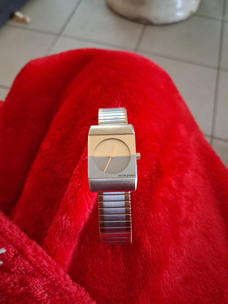 Jacob jensen dames horloge ,goudkleurig ,zilver, Ophalen of Verzenden, Zilver