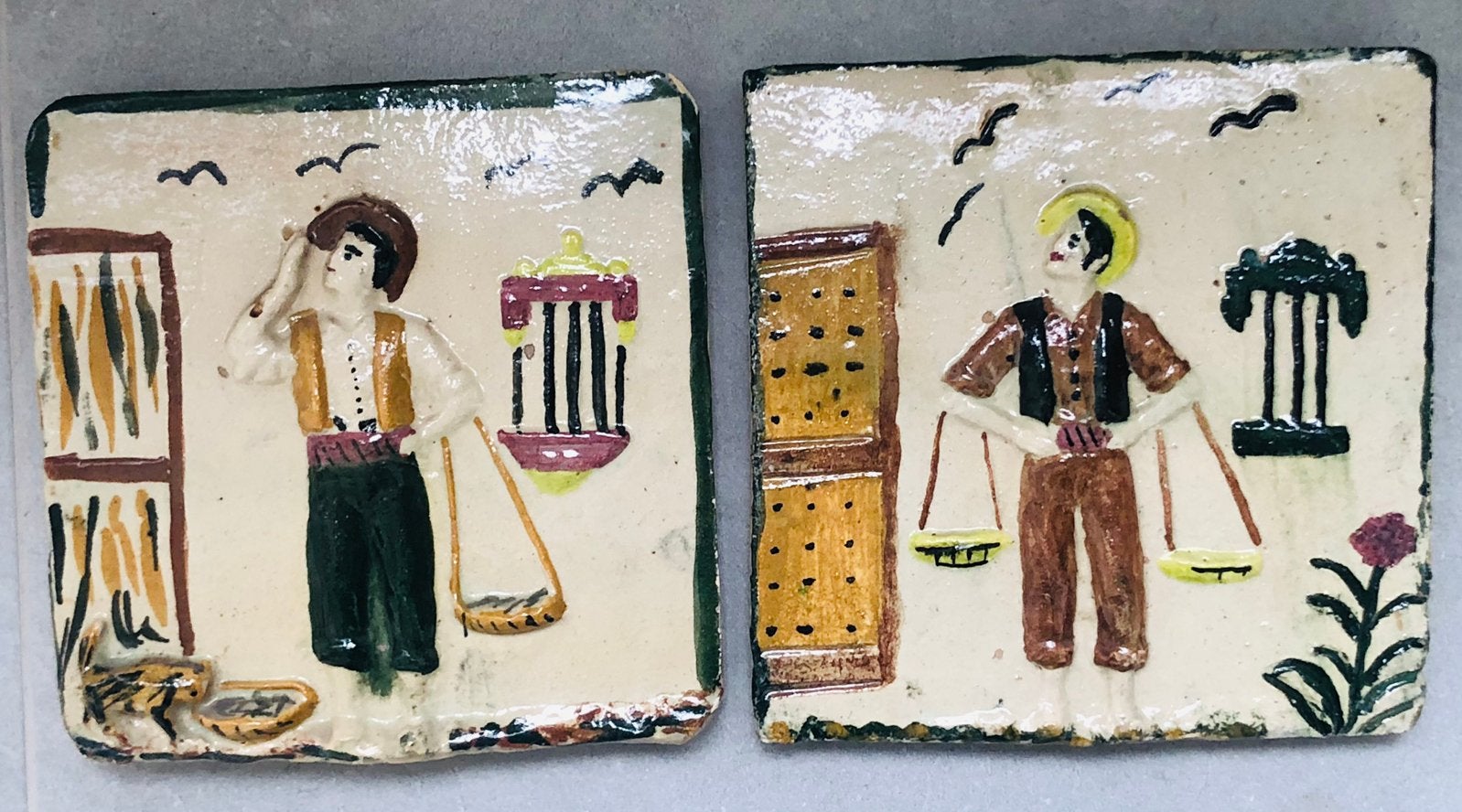 2 magnifiques carreaux céramique à la main en Andalousie, Enlèvement ou Envoi