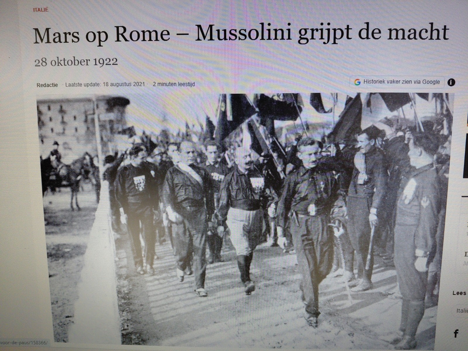 Mars op Rome 1922, Verzamelen, Verzenden
