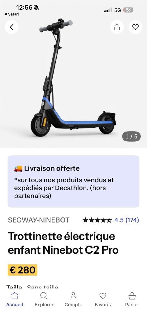 Trottinette électrique, Enlèvement, Utilisé, Segway Ninebot