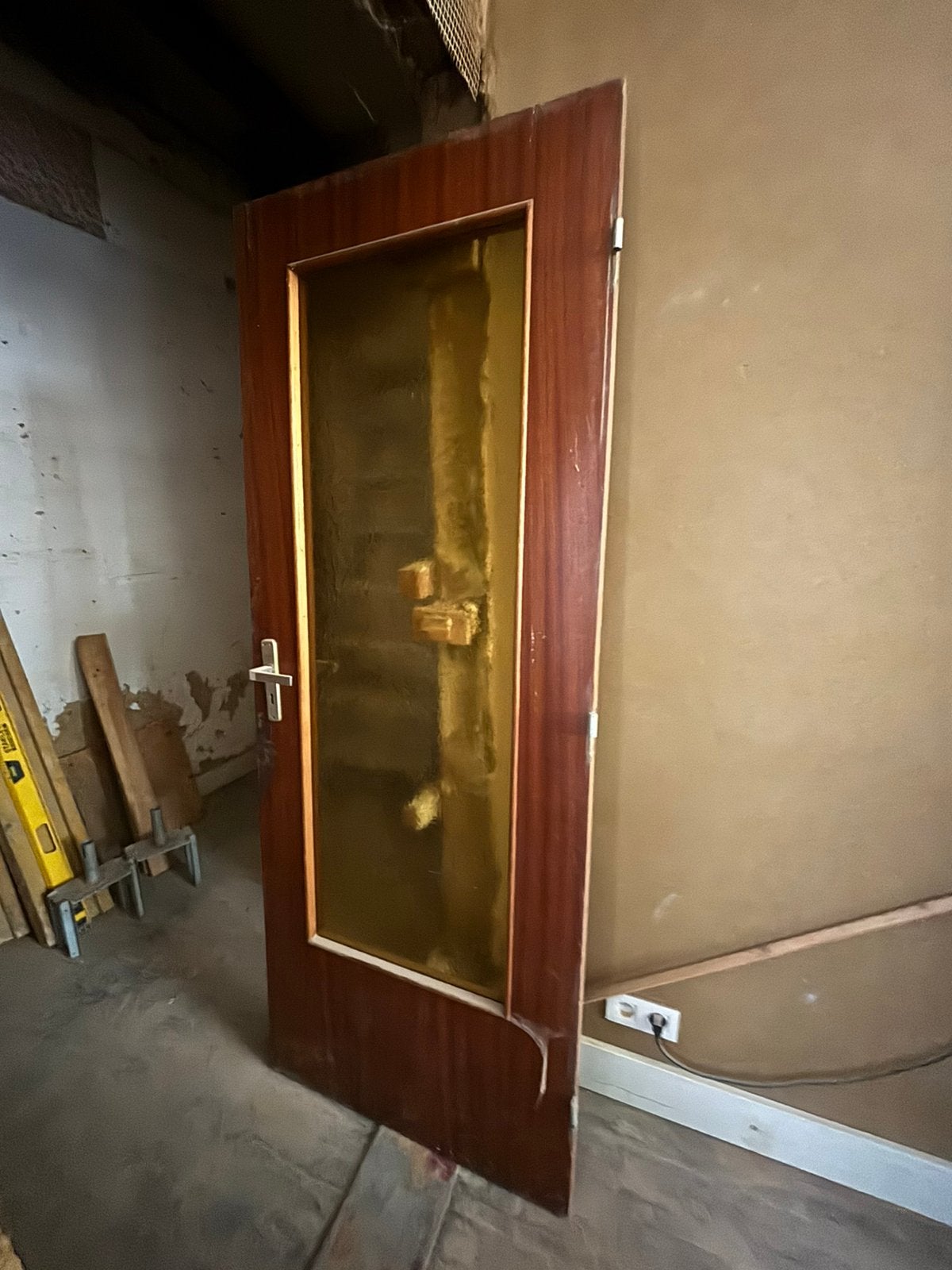 GRATIS deur jaren 70, Doe-het-zelf en Bouw, Ophalen, Zo goed als nieuw, Glas