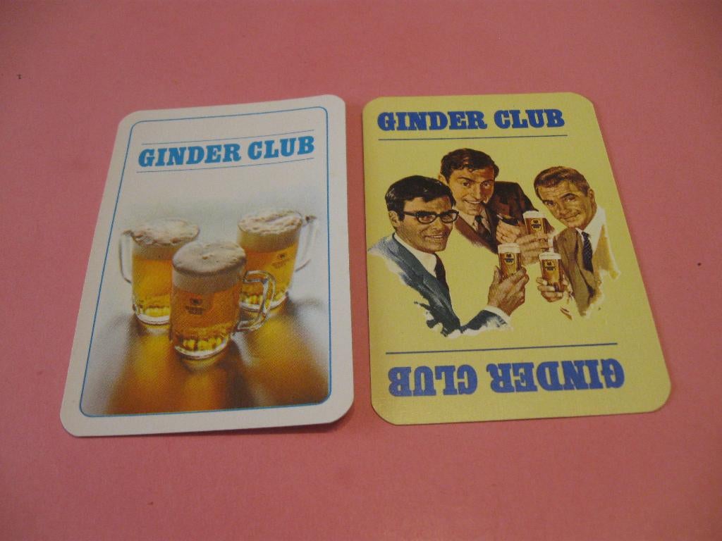 2 losse speelkaarten Bier Ginder club (10), Verzamelen, Ophalen of Verzenden, Zo goed als nieuw, Speelkaart(en)