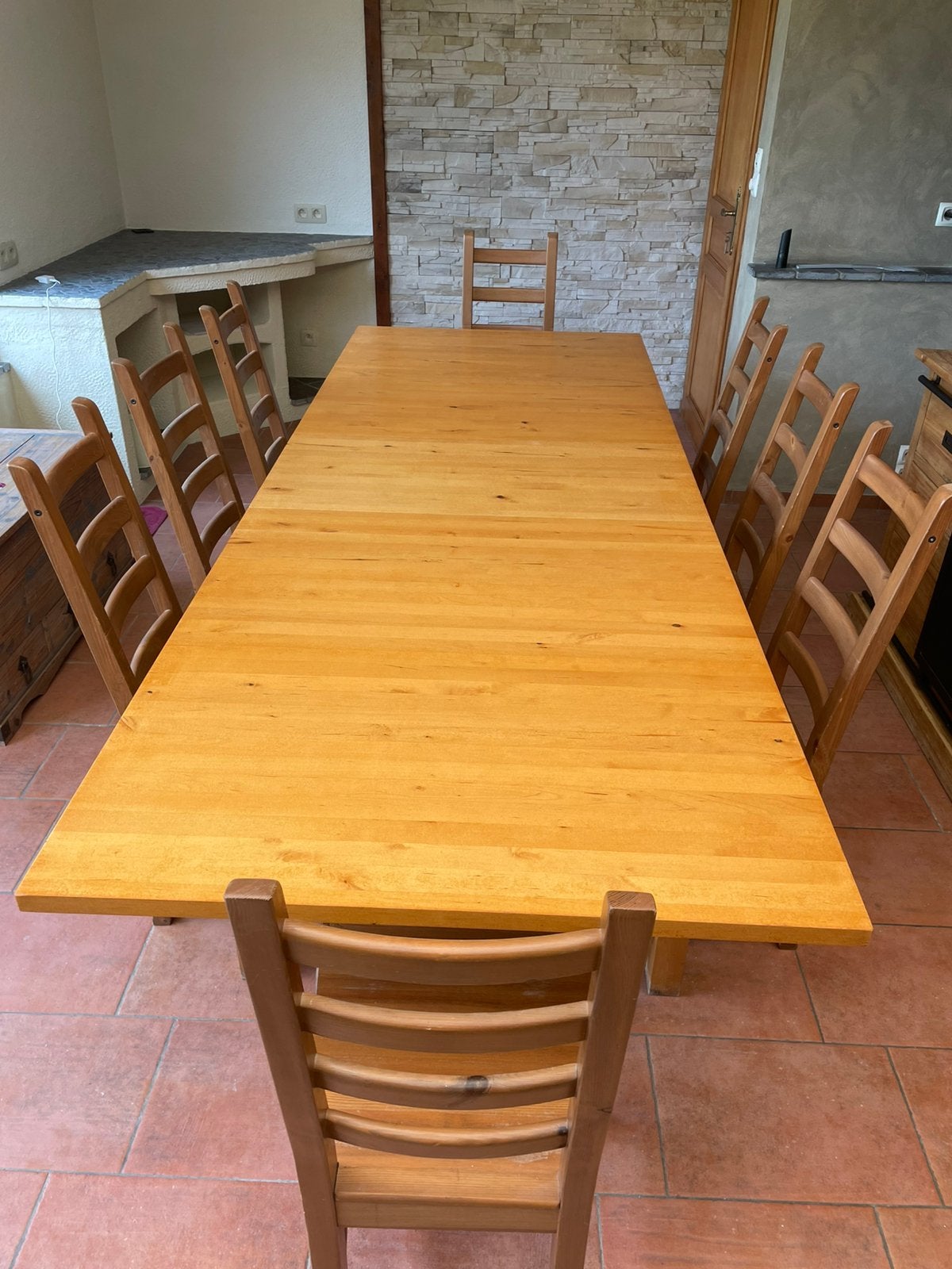 table salle a manger et 8 chaises, Ophalen, Gebruikt, 200 cm of meer, 50 tot 100 cm