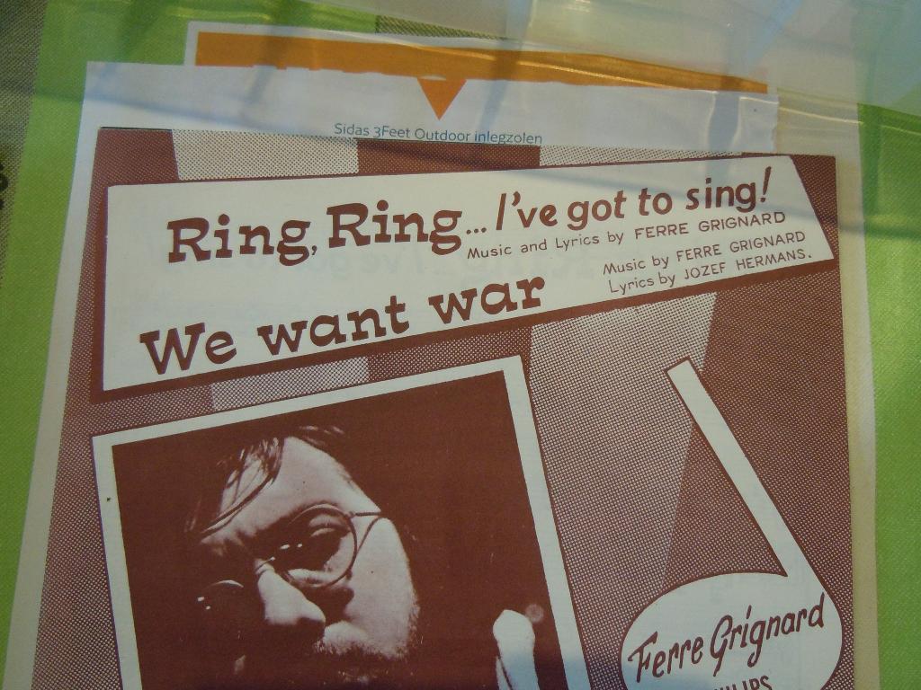 Ferre Grignard partituur bladmuziek We want war, Ophalen of Verzenden
