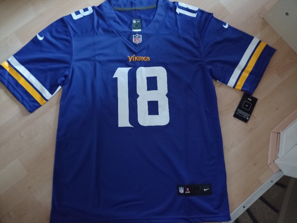 Minnesot Vikings Jersey Jefferson maat: L, Maat 52/54 (L), Paars, Wandelen of Outdoor, Nieuw