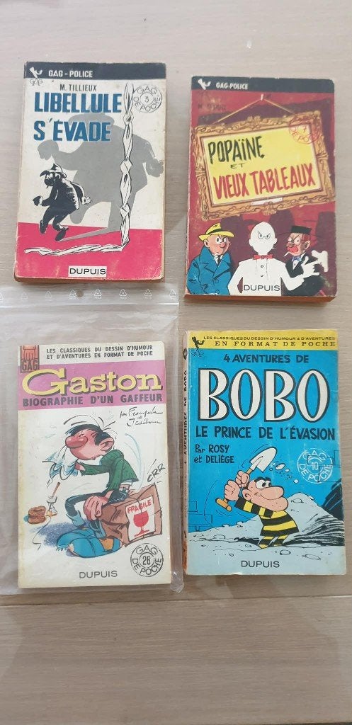 4 "Gag de poche" ( Tillieux / Franquin / Deliège)., Plusieurs BD, Envoi, Comme neuf, Tillieux / Franquin / Deliège