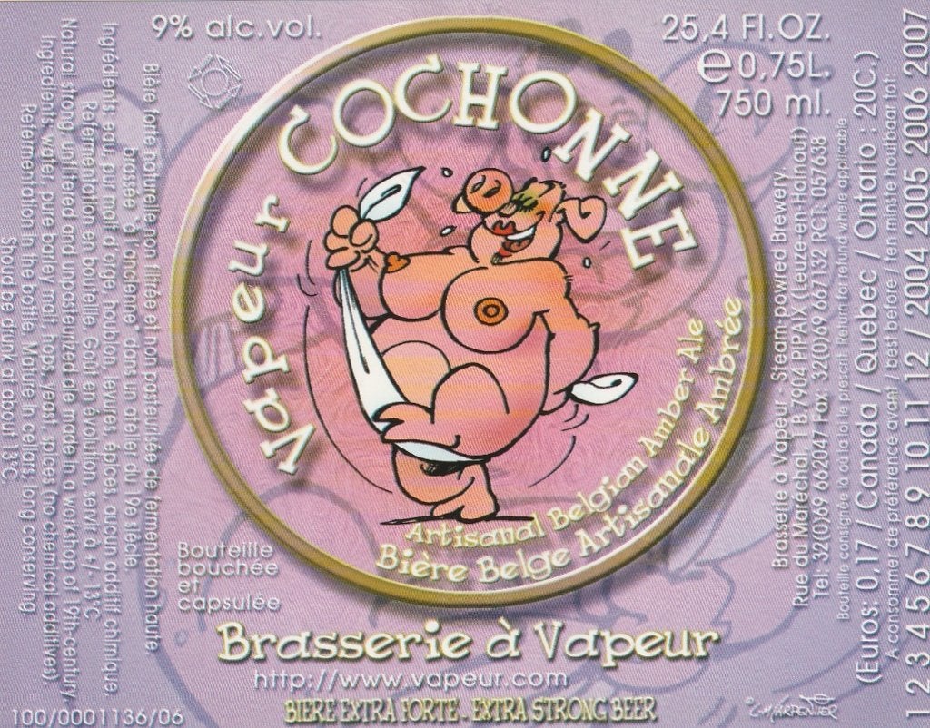 bieretiket België Vapeur : Cochonne #2, Collections, Envoi, Utilisé, Autres types, Autres marques