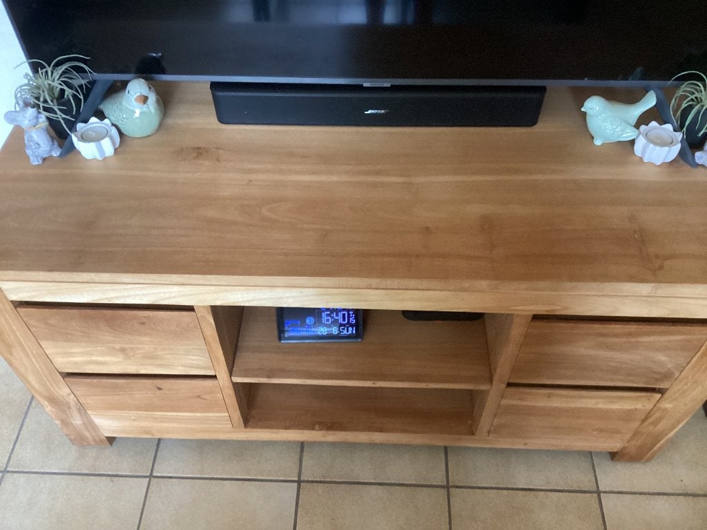 Televisiekast in massieve teak, Ophalen, Zo goed als nieuw, Teakhout