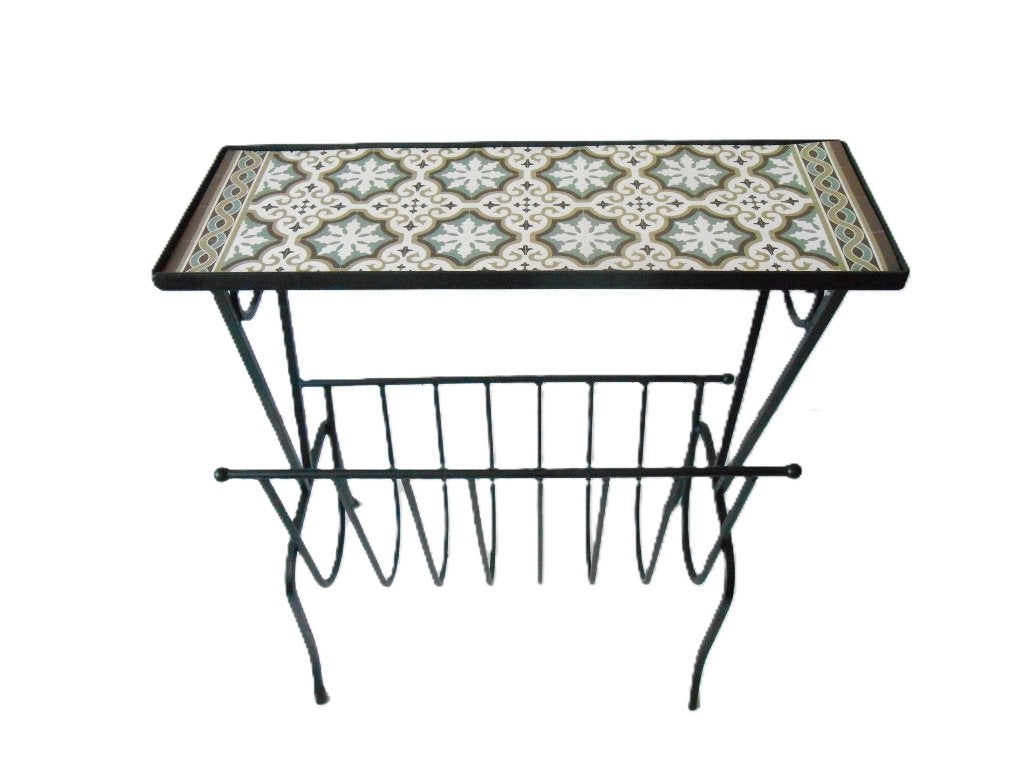 Porte-revues ou table d'appoint rétro, Métal, Corbeille à journaux, Enlèvement ou Envoi, Vintage
