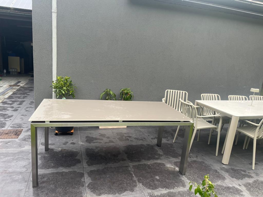 Eettafel, Tuin en Terras, Ophalen, Zo goed als nieuw, Aluminium, Eettafel