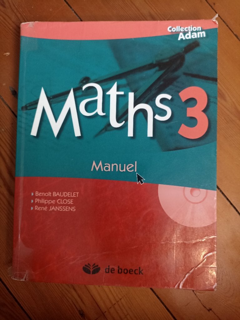 Manuel de math 3e, de boeck, Enlèvement, Utilisé, Secondaire, De boeck