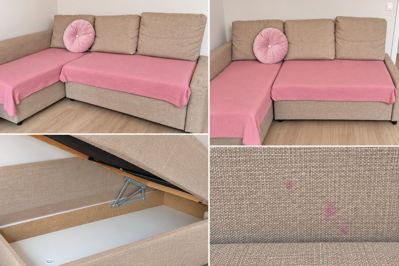 IKEA FRIHETEN slaapbank met opbergruimte, Ophalen, Beige