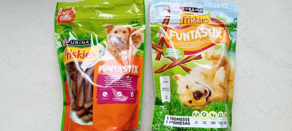 2 sachets de friandises Funtastix Friskies pour chiens, Animaux & Accessoires, Enlèvement ou Envoi, Neuf