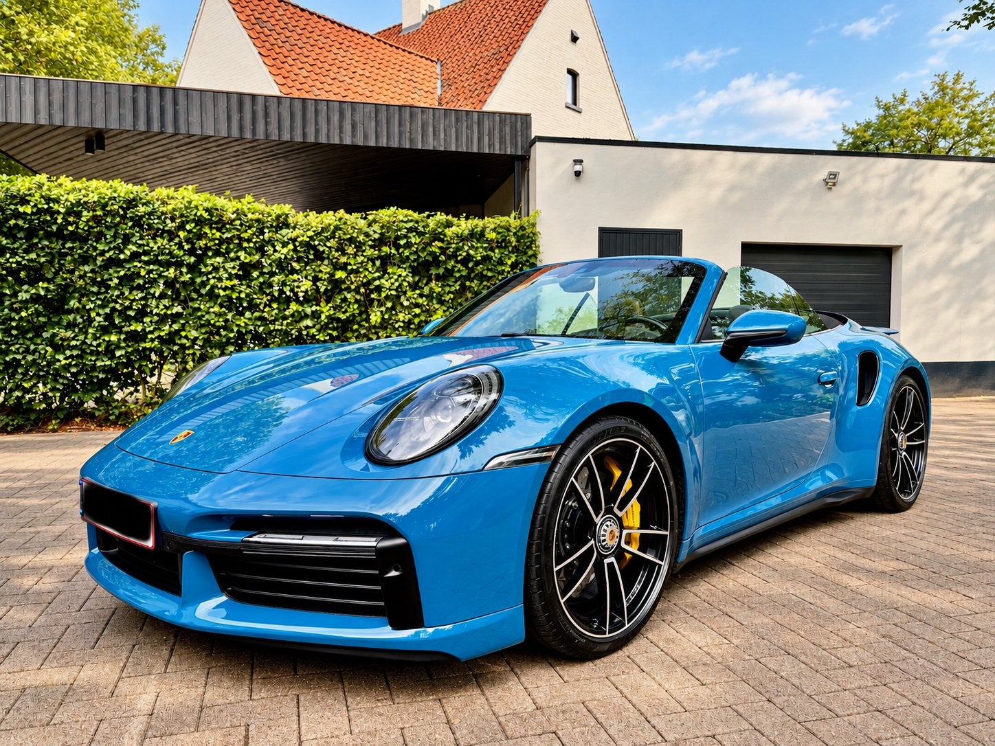 Porsche 911 Turbo S Cabriolet PTS Oslo Blue Porsche Approved, Auto's, Automaat, Dealer onderhouden, Cabriolet, Blauw