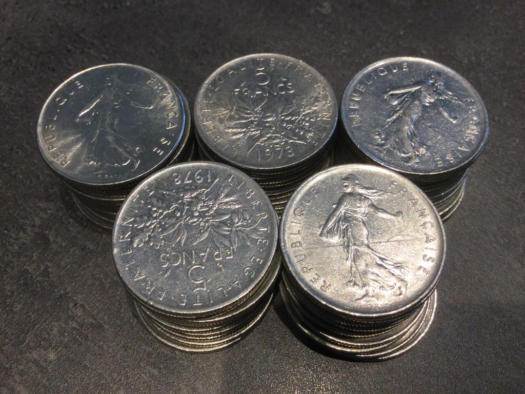 Frankrijk lot 50 x 5 Francs, Postzegels en Munten, Ophalen of Verzenden