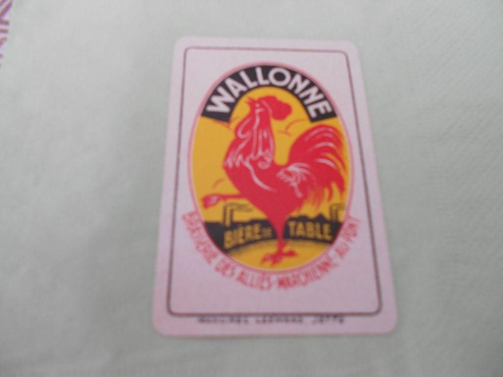 1 dos de carte BRASSERIE ALLIES (Marchienne-au-pont), Enlèvement ou Envoi, Comme neuf, Carte(s) à jouer