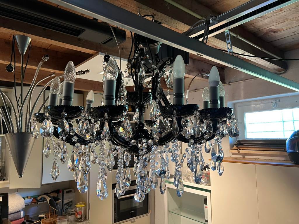 Glazen kroonluchter, Ophalen, Zo goed als nieuw, Glas