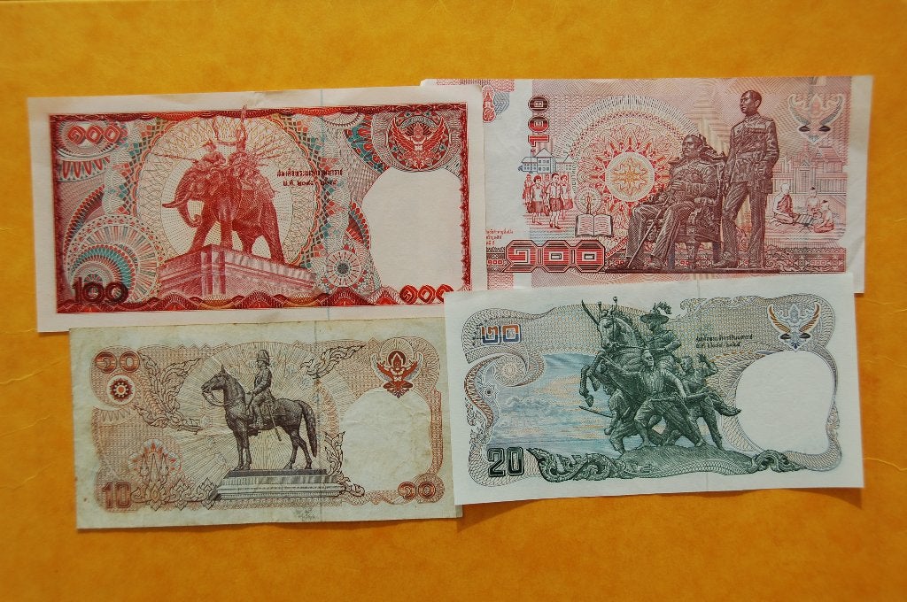 THAÏLANDE : 4 notes différentes, Envoi, Asie du Sud Est, Série