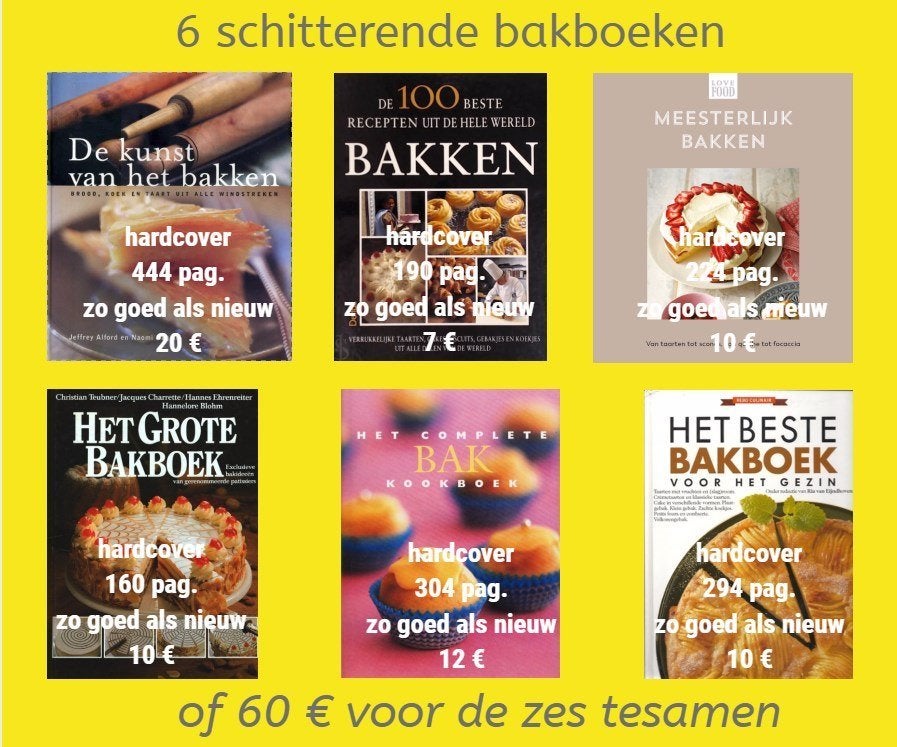 ZES SCHITTERENDE BAKBOEKEN, Enlèvement ou Envoi, Comme neuf, Gâteau, Tarte, Pâtisserie et Desserts