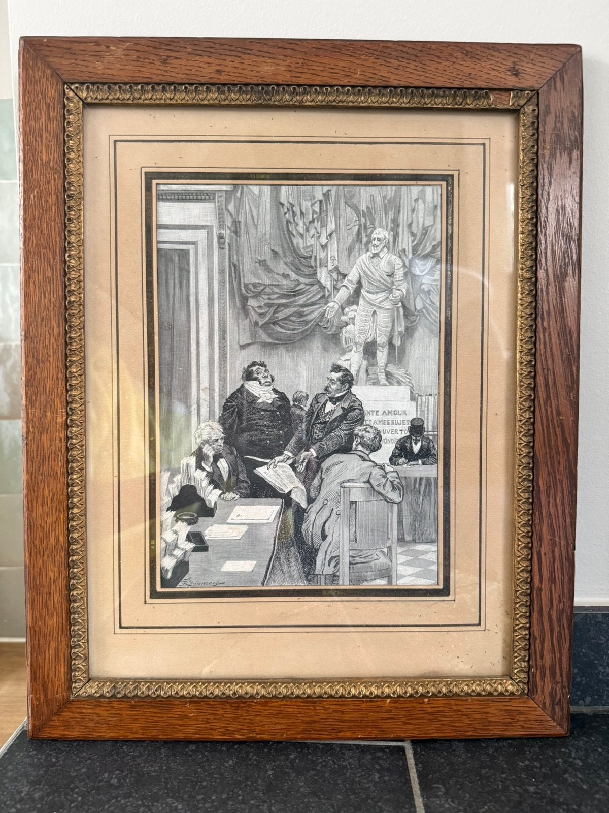 Oude Franse satirische prent. Felix Elie Regamey, Ophalen of Verzenden, Tekening, Prent