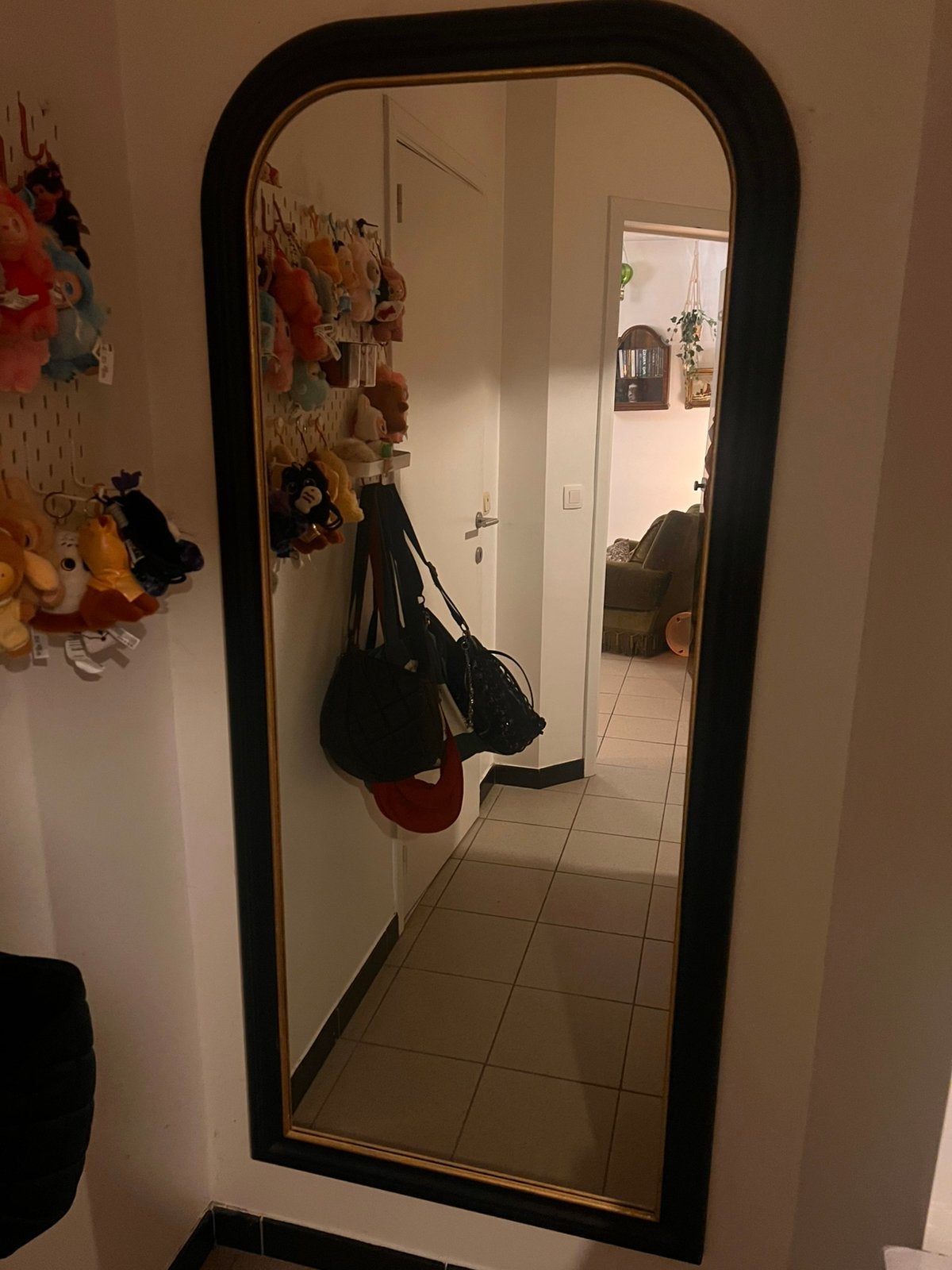 Miroir Ikea en or et noir, Antiquités & Art, Enlèvement, Ovale, 50 à 100 cm, 150 à 200 cm