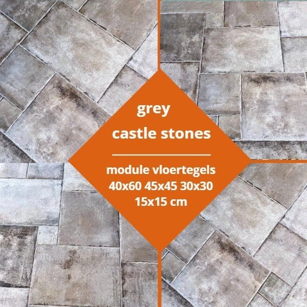 Castle stones - module vloertegels - landelijke plavuizen, Huis en Inrichting, Woonaccessoires | Boeddhabeelden, 10 cm, Steen/keramiek