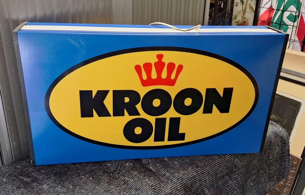 Stoere lichtbak, lichtreclame van Kroon Oil️️⛽️, Ophalen, Gebruikt, Lichtbak of (neon) lamp