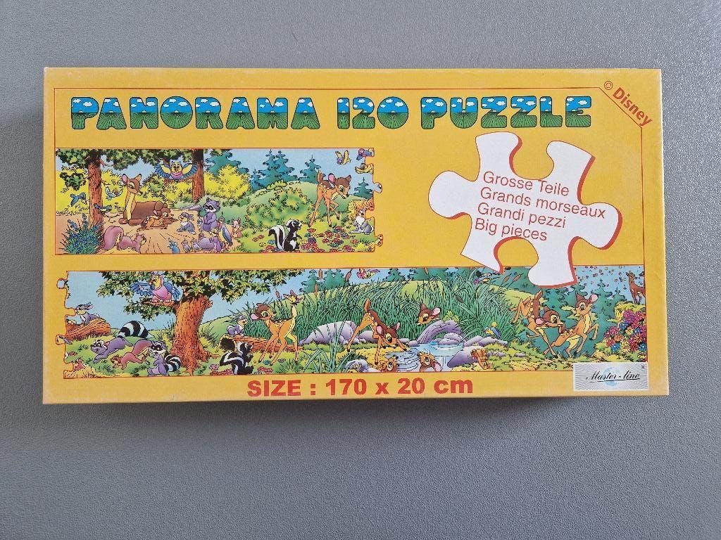 Disney Panorama Puzzel — De familie van Bambi, Ophalen of Verzenden, Minder dan 500 stukjes, Gebruikt, Legpuzzel