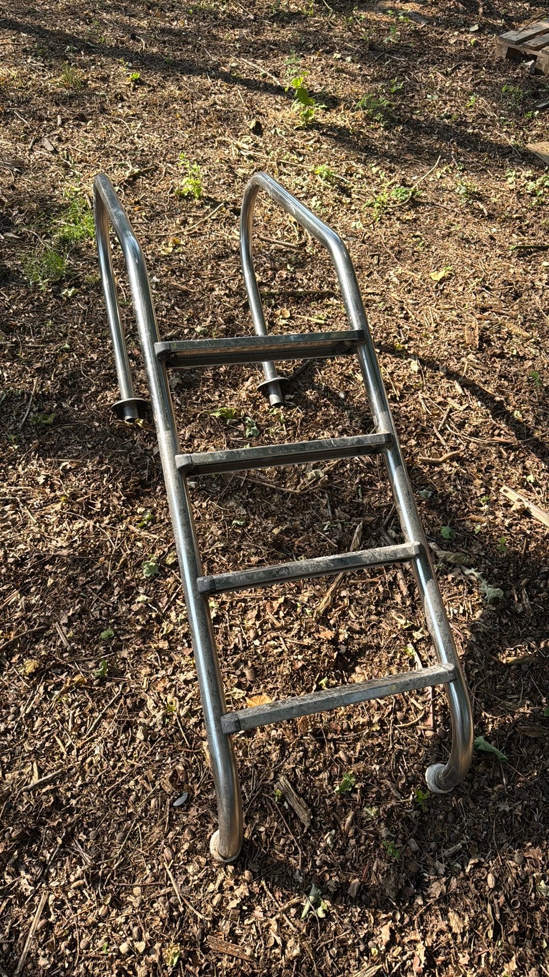 Rvs zwembadtrap, Tuin en Terras, Ophalen, Zo goed als nieuw