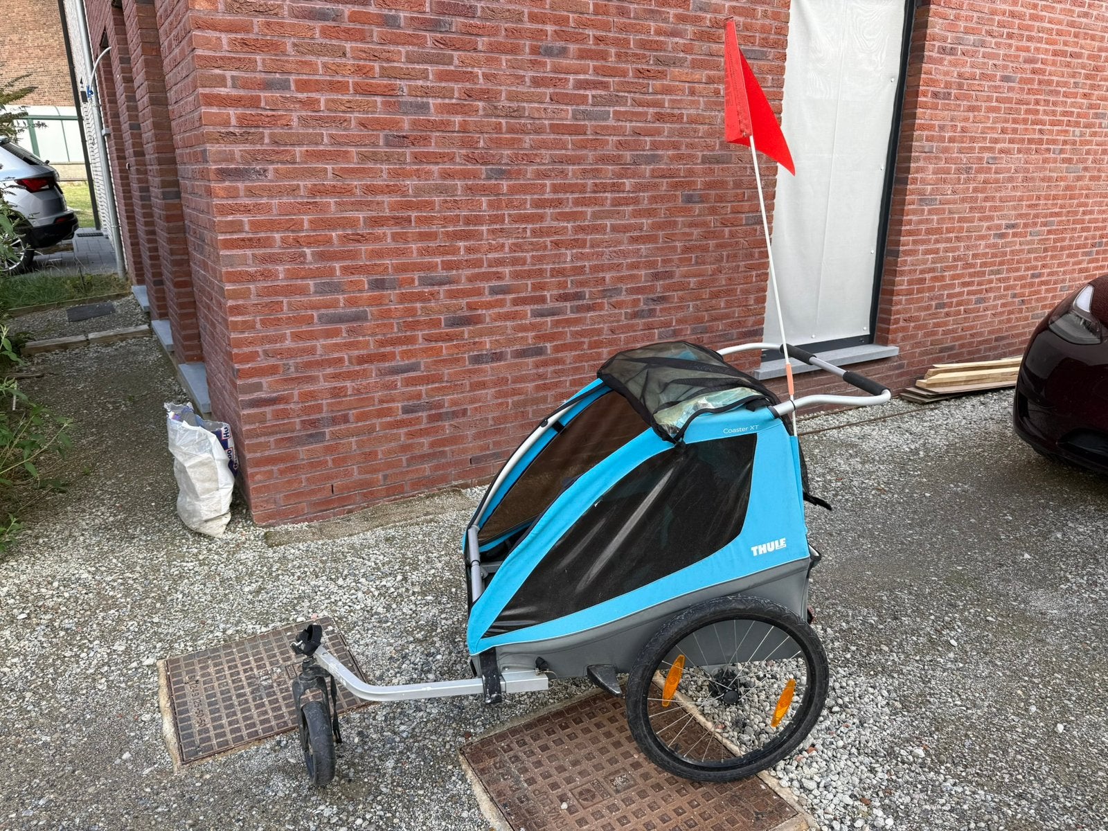 Fietskar Thule, Fietsen en Brommers, Ophalen, Gebruikt, Kinderkar, Opvouwbaar