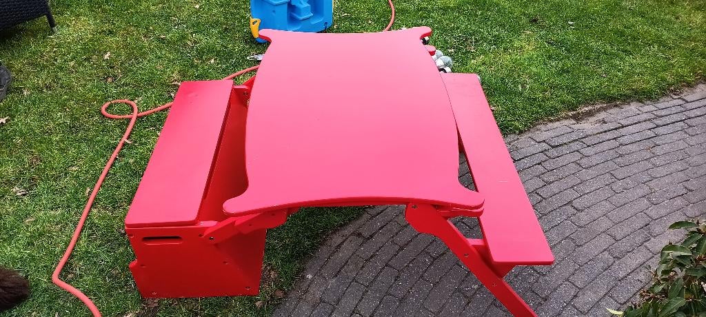 Picknicktafel kinderen rood, Tuin en Terras, Picknicktafels, Ophalen, Overige materialen, Gebruikt, Vierkant