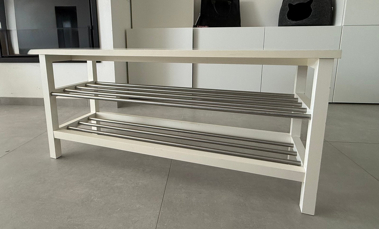 IKEA TJUSIG banc avec rangement chaussures, Maison & Meubles, Armoires | Étagères à chaussures, Enlèvement, Utilisé