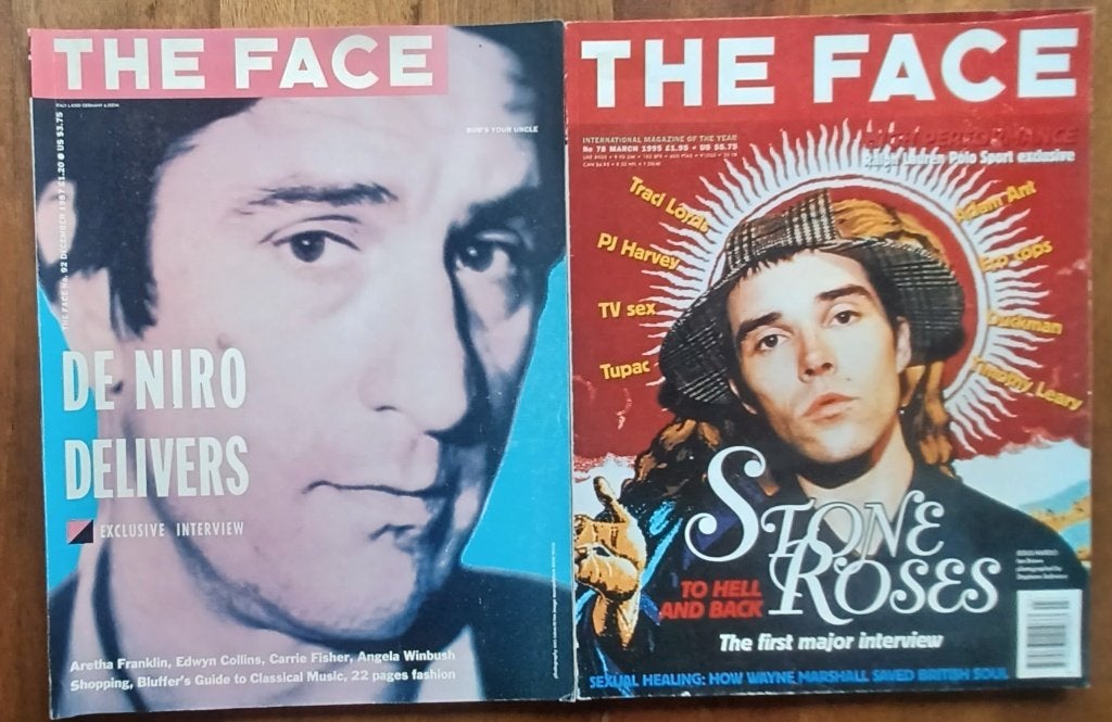 2x THE FACE// Stone Roses/Robert De Niro/PJ Harvey/Tupac/, Enlèvement ou Envoi, Journal ou Magazine