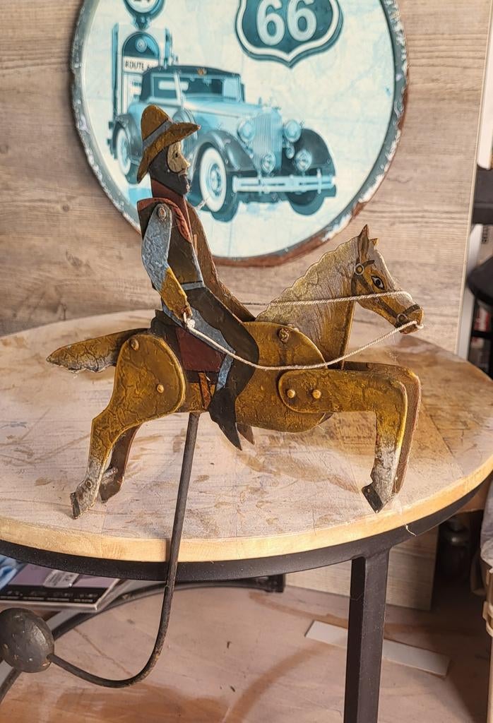 Vintage slingerbalans met contragewicht, cowboy, galopperend, Ophalen of Verzenden